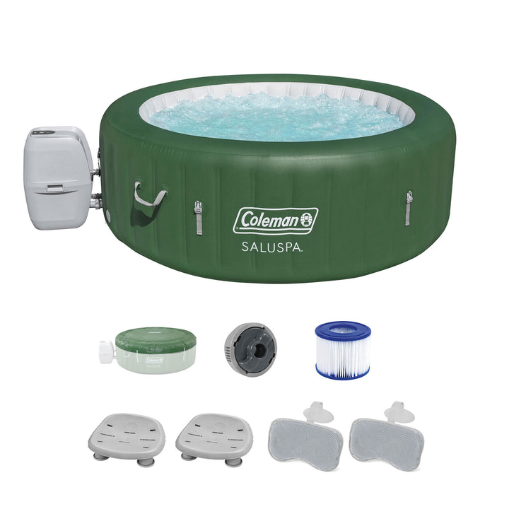 Coleman SaluSpa 6 Person AirJet Tub w/2 Bestway SaluSpa Seat & 2 Headrest Pillows - VMInnovations