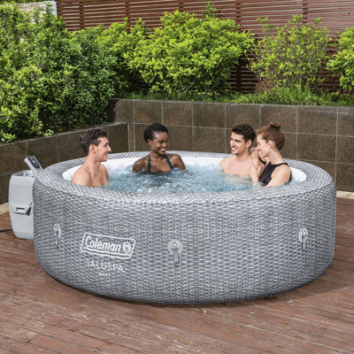 Bestway Coleman Sicily AirJet Inflatable Round Hot Tub with 2 SaluSpa Seat, Gray