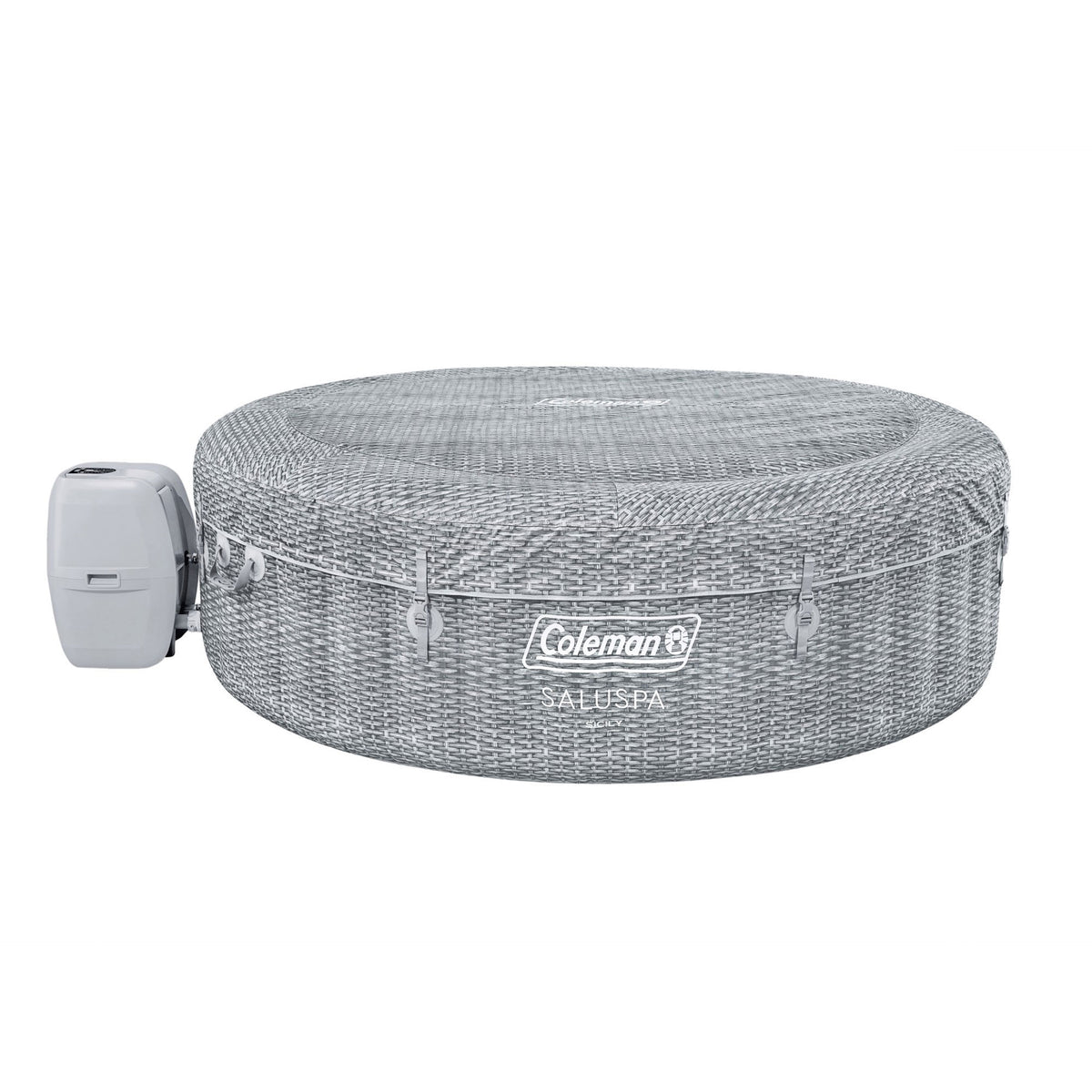 Bestway Coleman Sicily AirJet Inflatable Round Hot Tub with 2 SaluSpa Seat, Gray