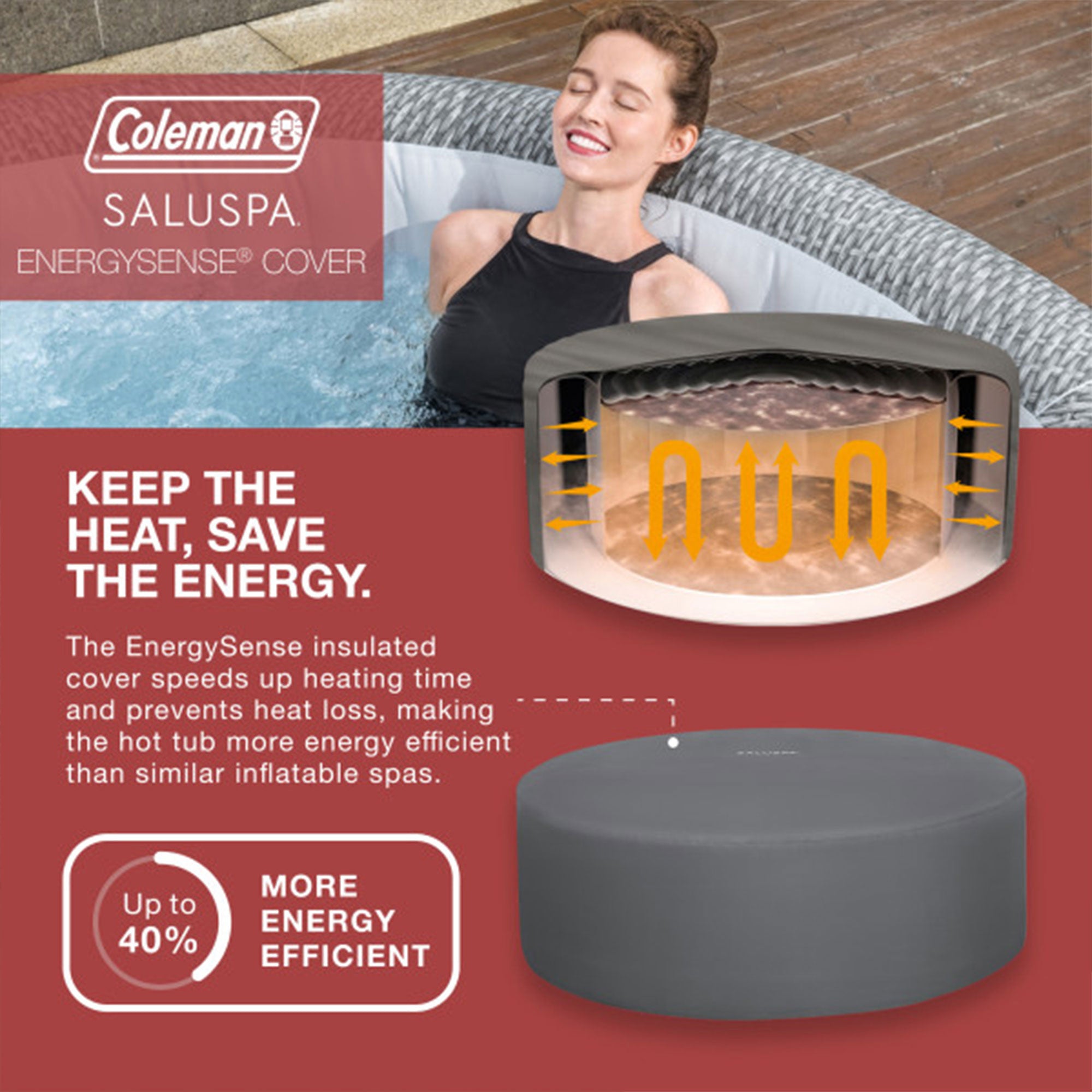 Bestway Coleman Sicily AirJet Inflatable Round Hot Tub with 6 SaluSpa Seat, Gray