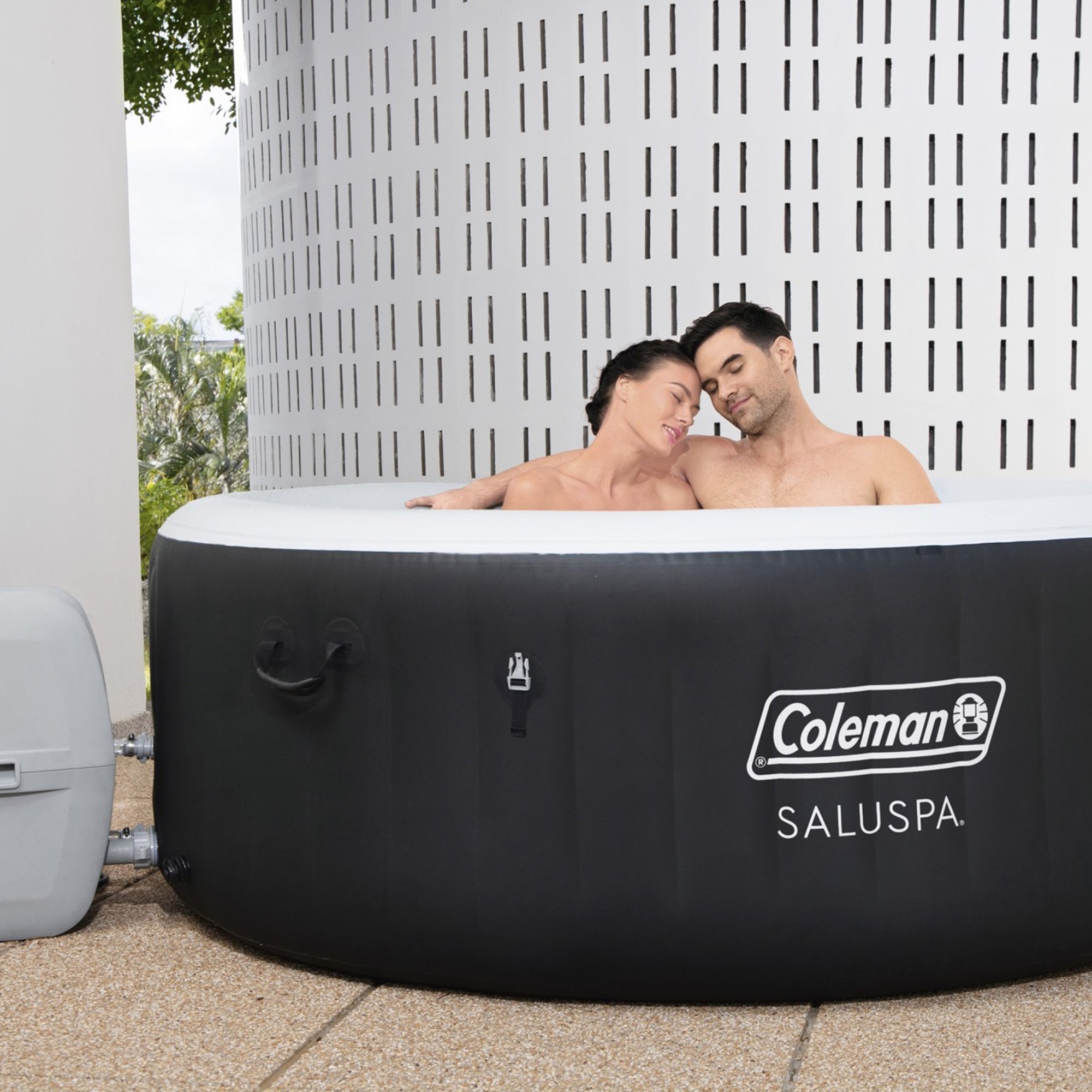 Bestway Coleman Miami AirJet Inflatable Hot Tub with 2 SaluSpa Non-Slip Spa Seat
