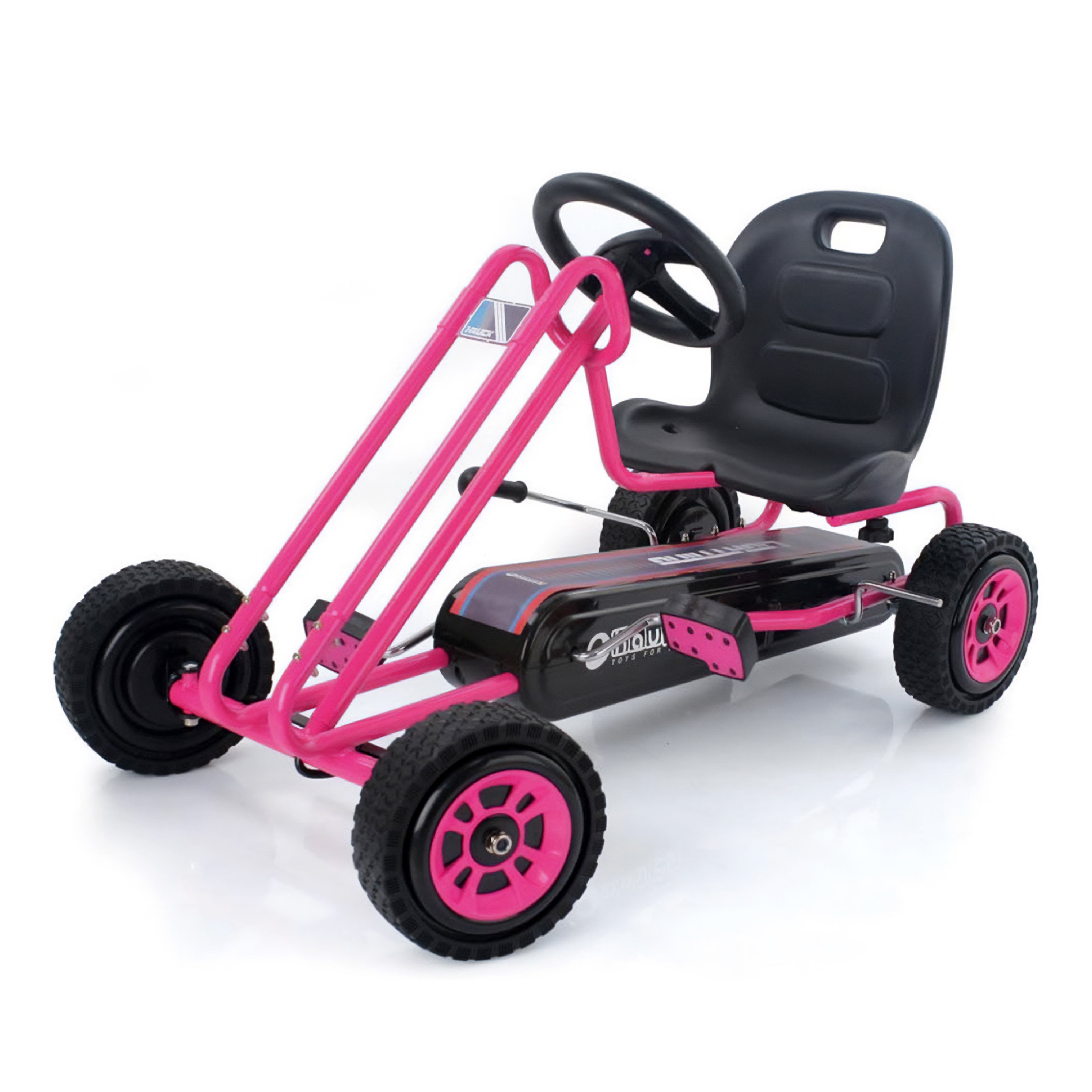 hauck Ergonomic Pedal Ride On Go Kart Toys for Boys and Girls Ages 4 to 8, Pink - VMInnovations