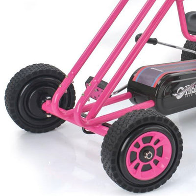 hauck Lightning Ergonomic Pedal Ride On Go Kart Toys for Boys and Girls, Pink