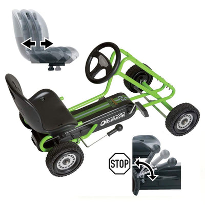 hauck Lightning Ergonomic Pedal Ride On Go Kart Toys for Boys and Girls, Green