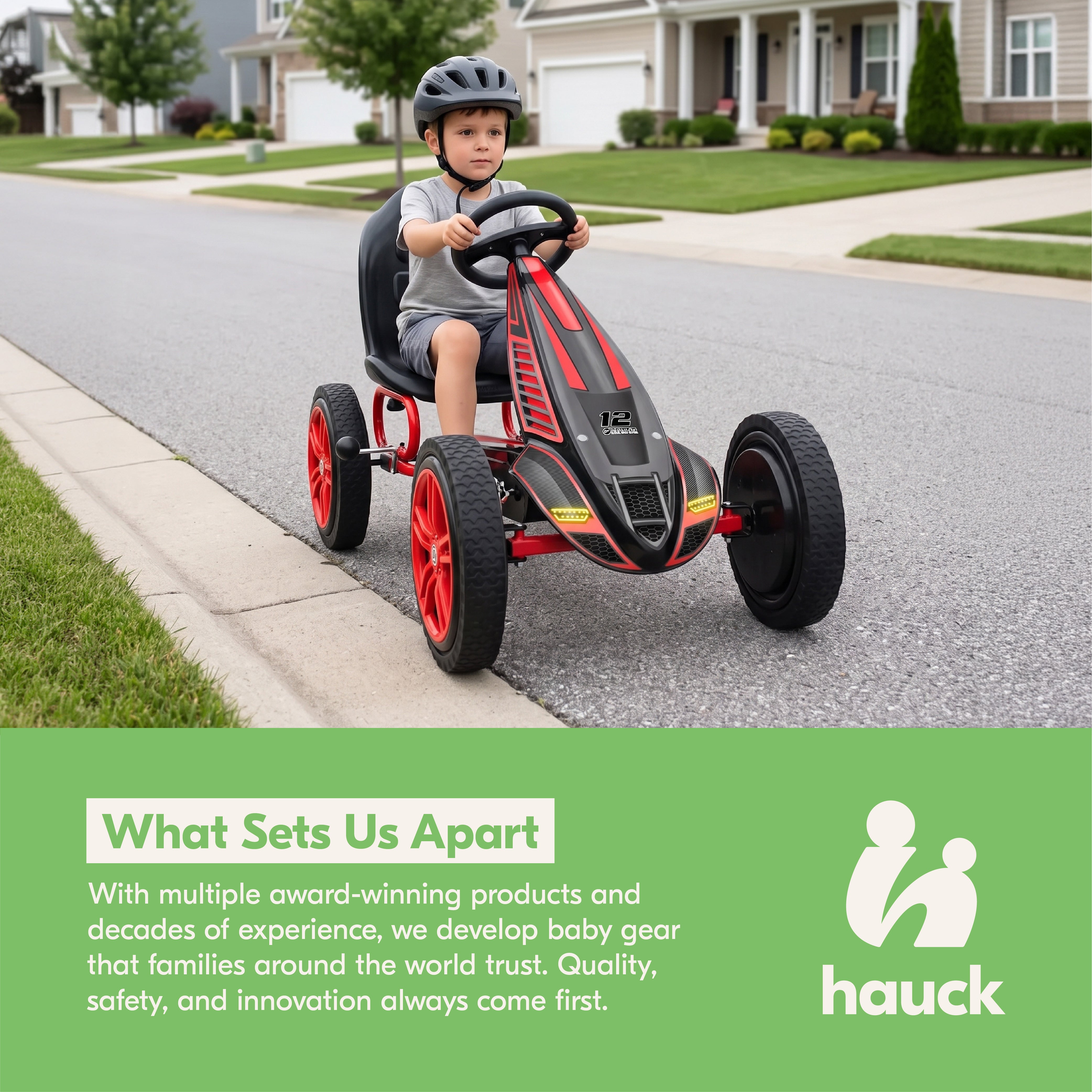 hauck Cyclone Pedal Go Kart with Adjustable Bucket Seat for Kids Ages 4 to 8 - VMInnovations