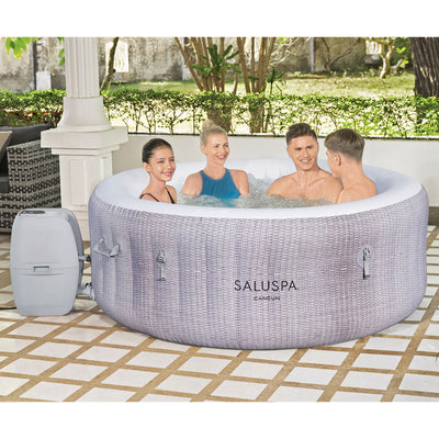 Bestway SaluSpa Cancun Inflatable Hot Tub w/4 SaluSpa Pool/Spa Seat & 4 Pillows