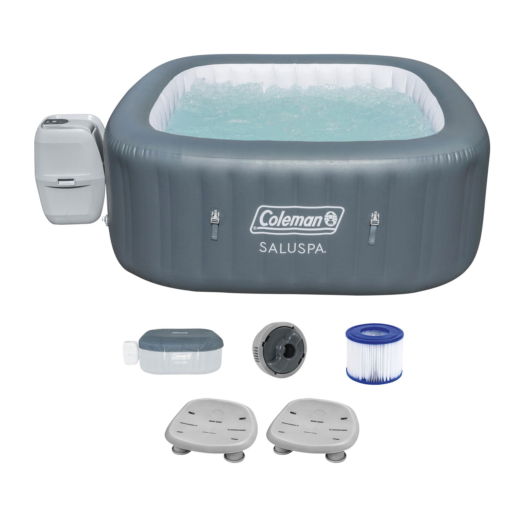 Bestway Coleman Hawaii AirJet Inflatble Hot Tub with 2 SaluSpa Non-Slip Spa Seat - VMInnovations