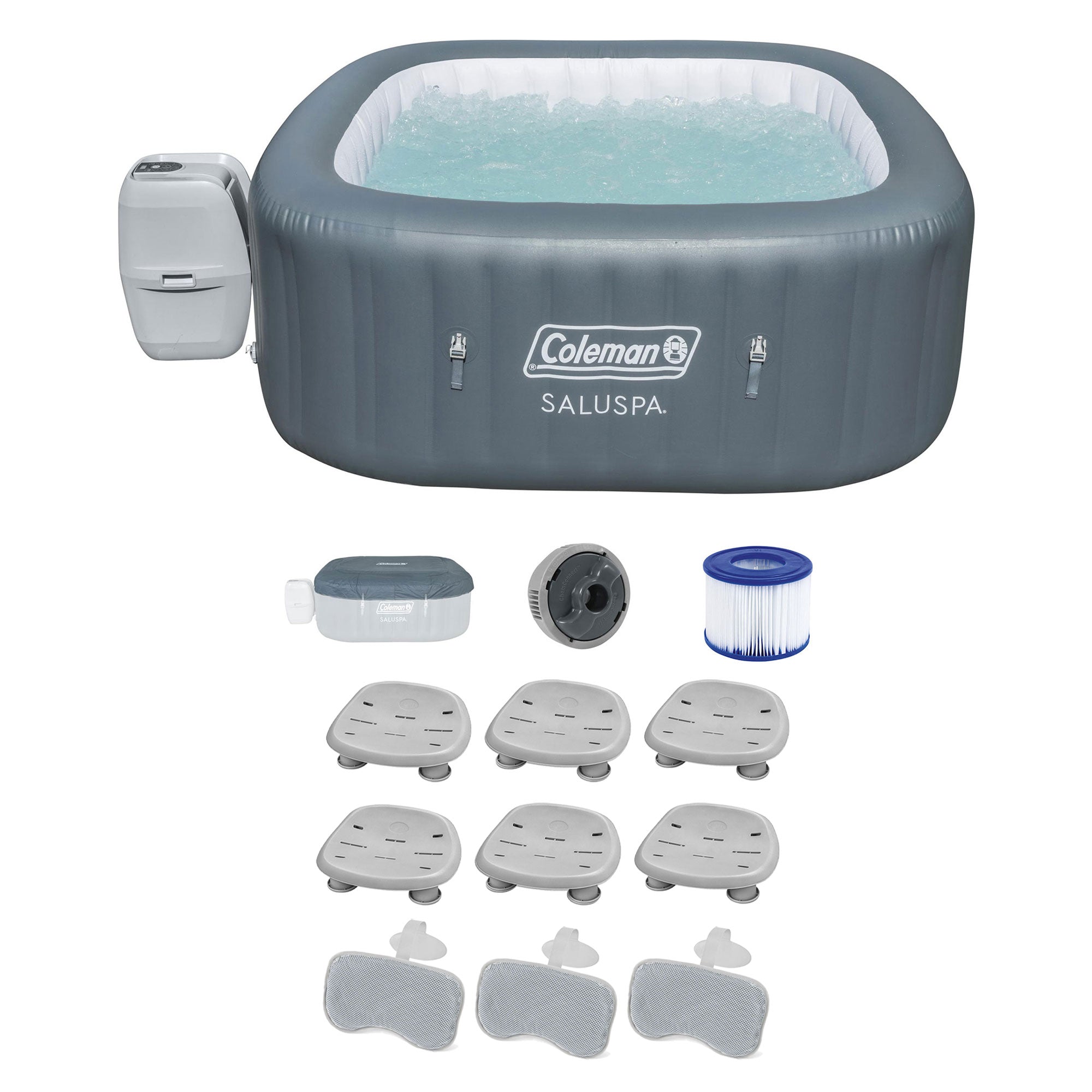 Bestway Coleman Hot Tub with 6 SaluSpa Non-Slip Spa Seats and SaluSpa Pillows - VMInnovations