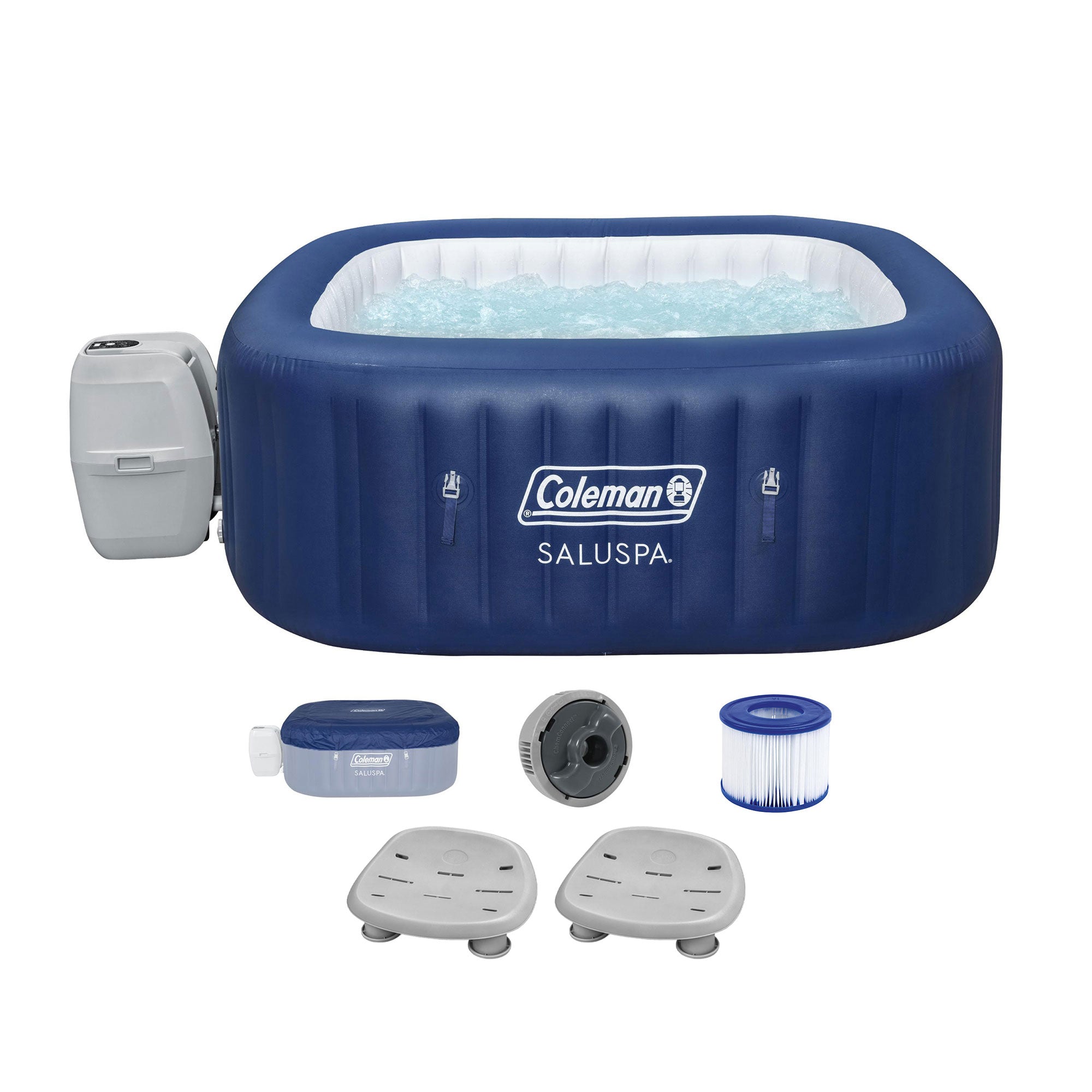 Bestway Coleman Hawaii AirJet Hot Tub with 2 Pack SaluSpa Non Slip Spa Seat - VMInnovations