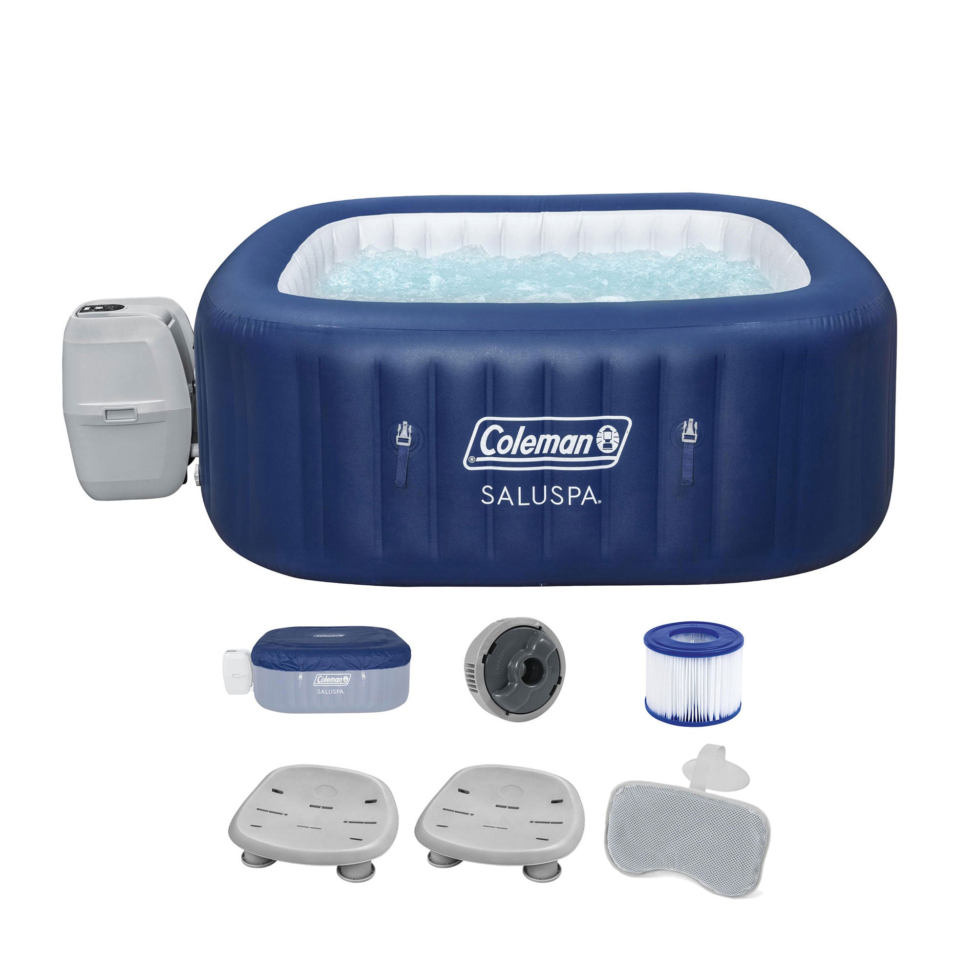 Bestway Coleman Hot Tub + 2 Bestway SaluSpa Spa Seats + Bestway SaluSpa Pillow - VMInnovations