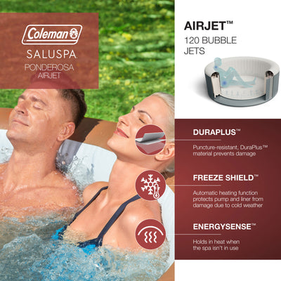 Bestway Coleman Miami AirJet Inflatable Hot Tub with 4 Pack SaluSpa Spa Seat