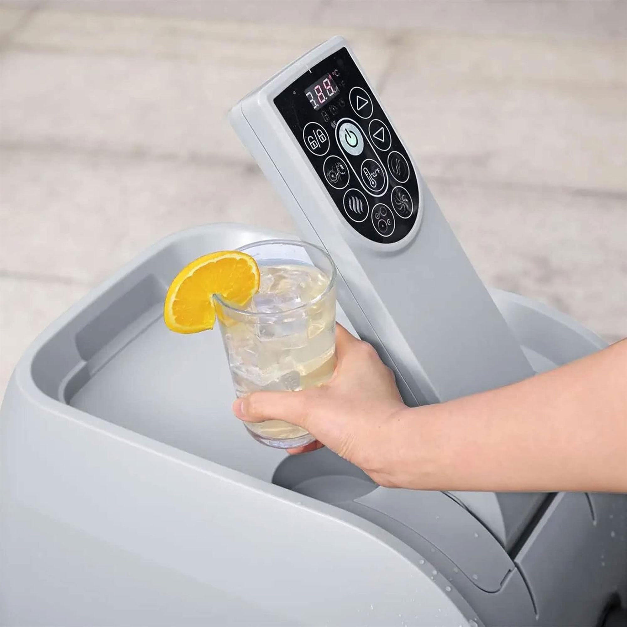 Bestway SaluSpa Santorini HydroJet Hot Tub w/Set of 4 SaluSpa Pool and Spa Seat