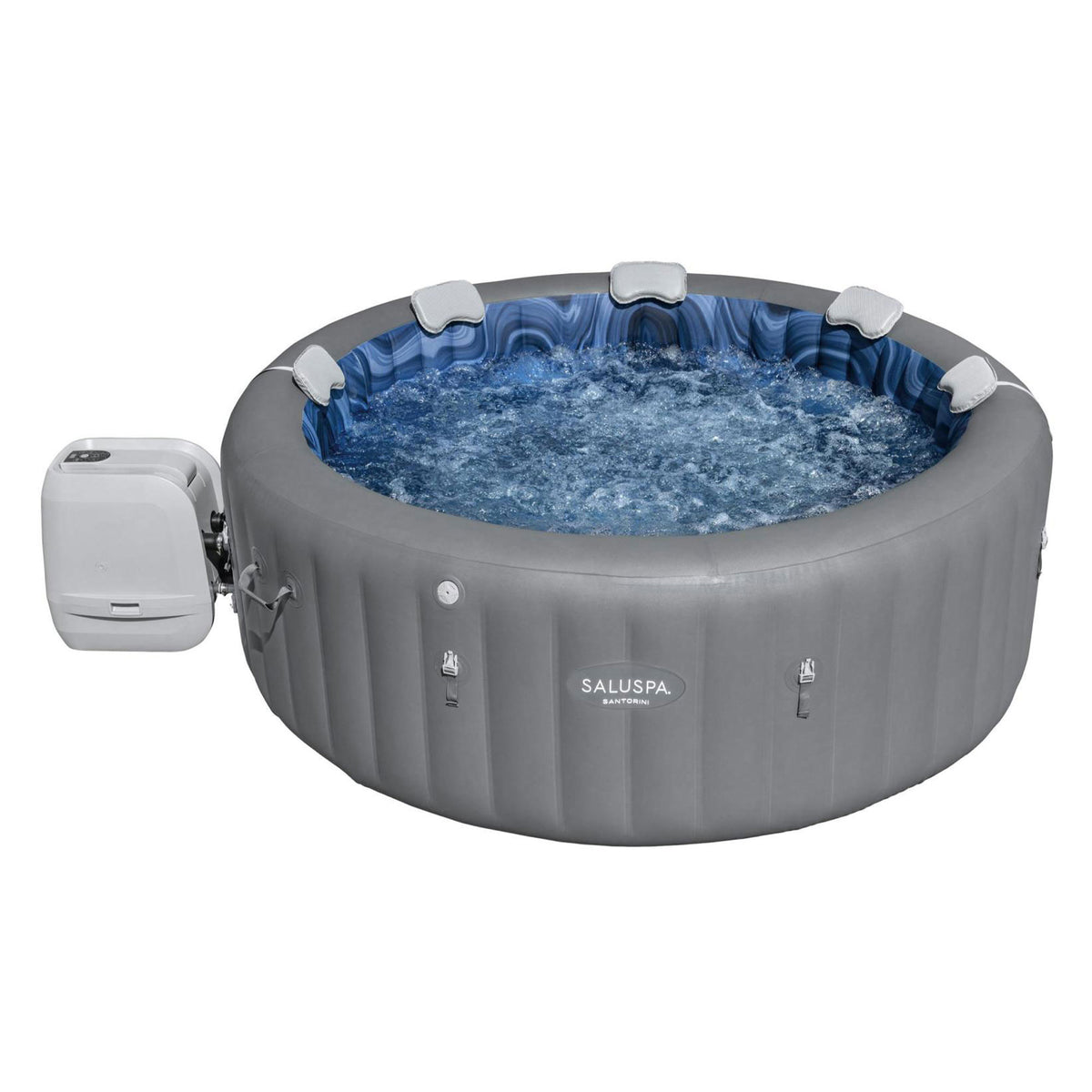 Bestway SaluSpa Santorini HydroJet Hot Tub w/Set of 4 SaluSpa Pool and Spa Seat