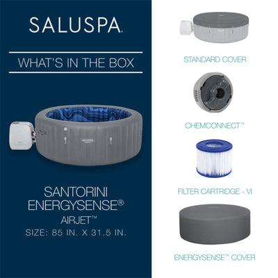 Bestway SaluSpa Santorini HydroJet Hot Tub w/Set of 6 SaluSpa Pool and Spa Seat