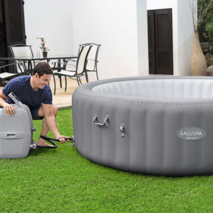 Bestway SaluSpa Santorini HydroJet Hot Tub w/Set of 8 SaluSpa Pool and Spa Seat