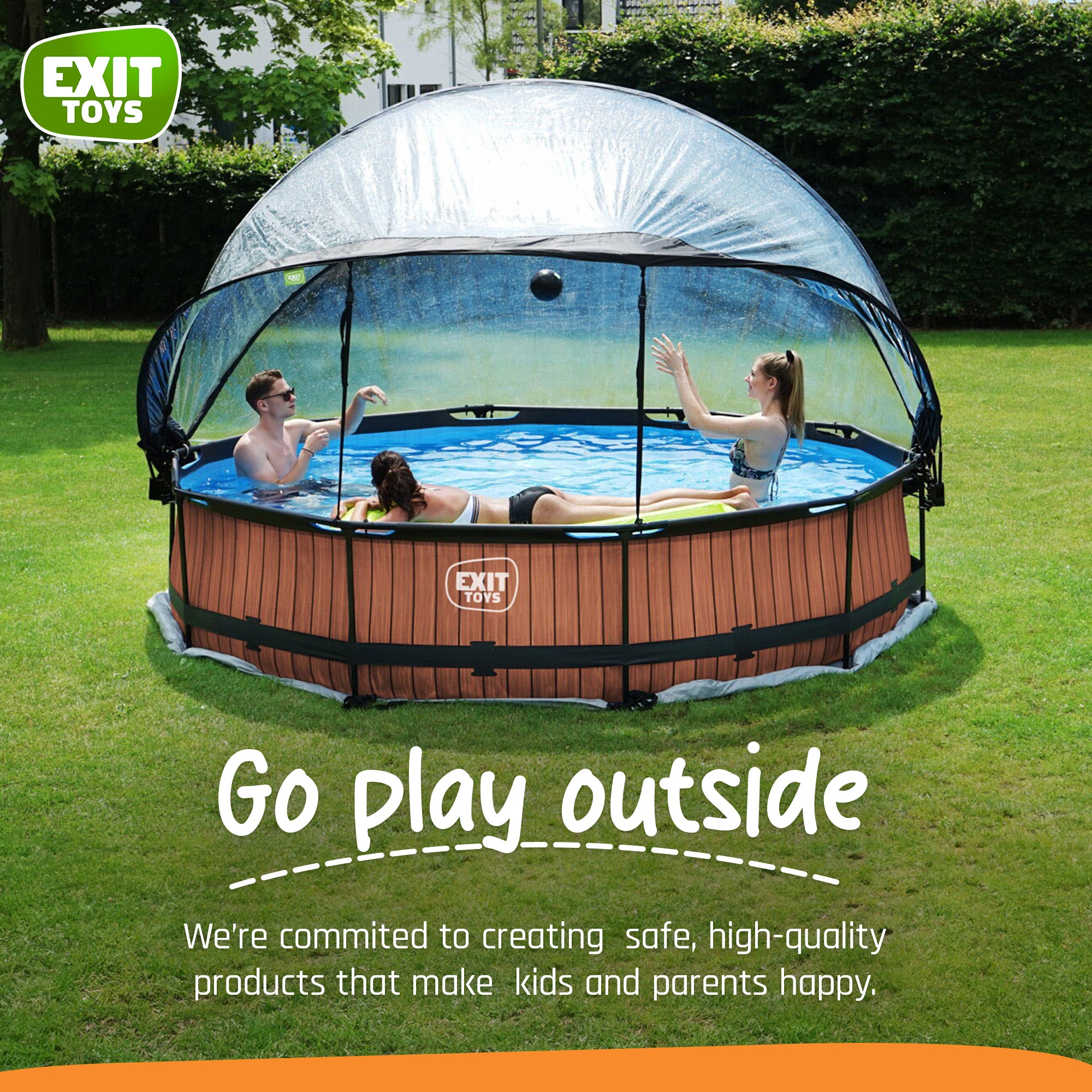 EXIT Toys 142 Inch Multifunctional Cover Dome Enclosure for Pools (For Parts) - VMInnovations