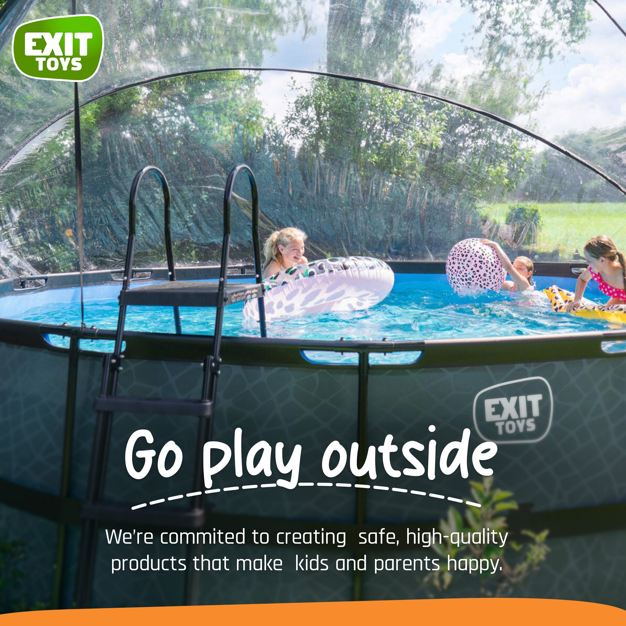 EXIT Toys 192 Inch Multifunctional Cover Dome Enclosure for Pools (Open Box) - VMInnovations
