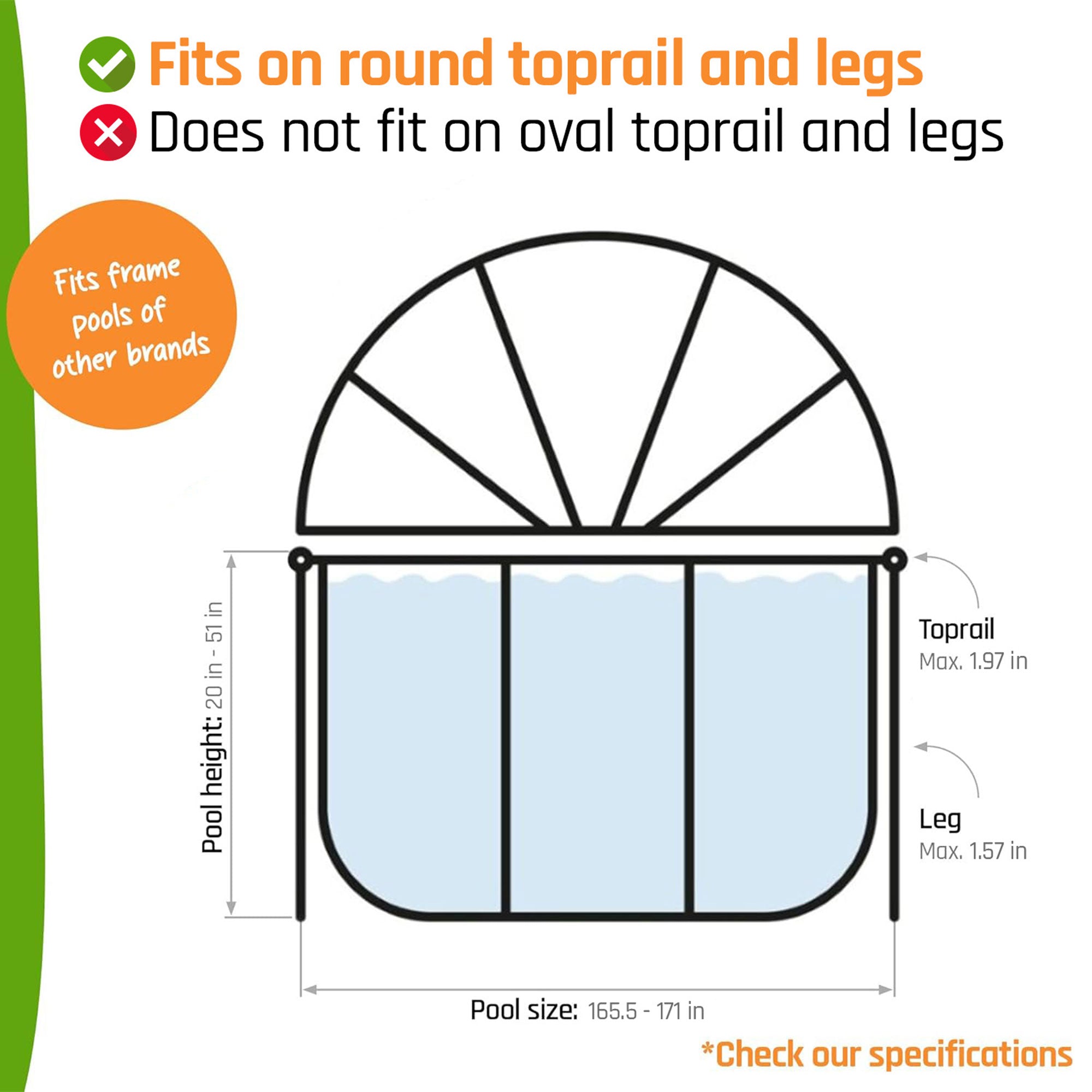 EXIT Toys 168" Multifunctional Cover Dome Enclosure for Outdoor Pools(For Parts) - VMInnovations