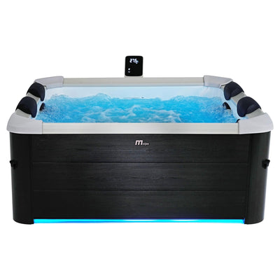 MSpa Oslo 6 Person Squared Hot Tub with Hydro Massage Jets Plus and LED Strip