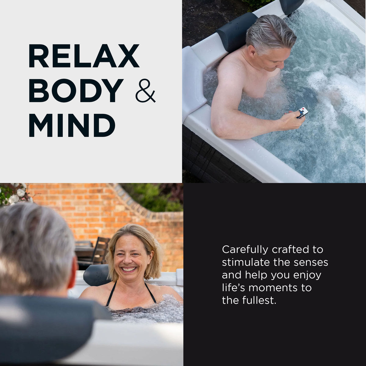MSpa Oslo 6 Person Squared Hot Tub w/Hydro Massage Jets & LED Strip (Open Box) - VMInnovations