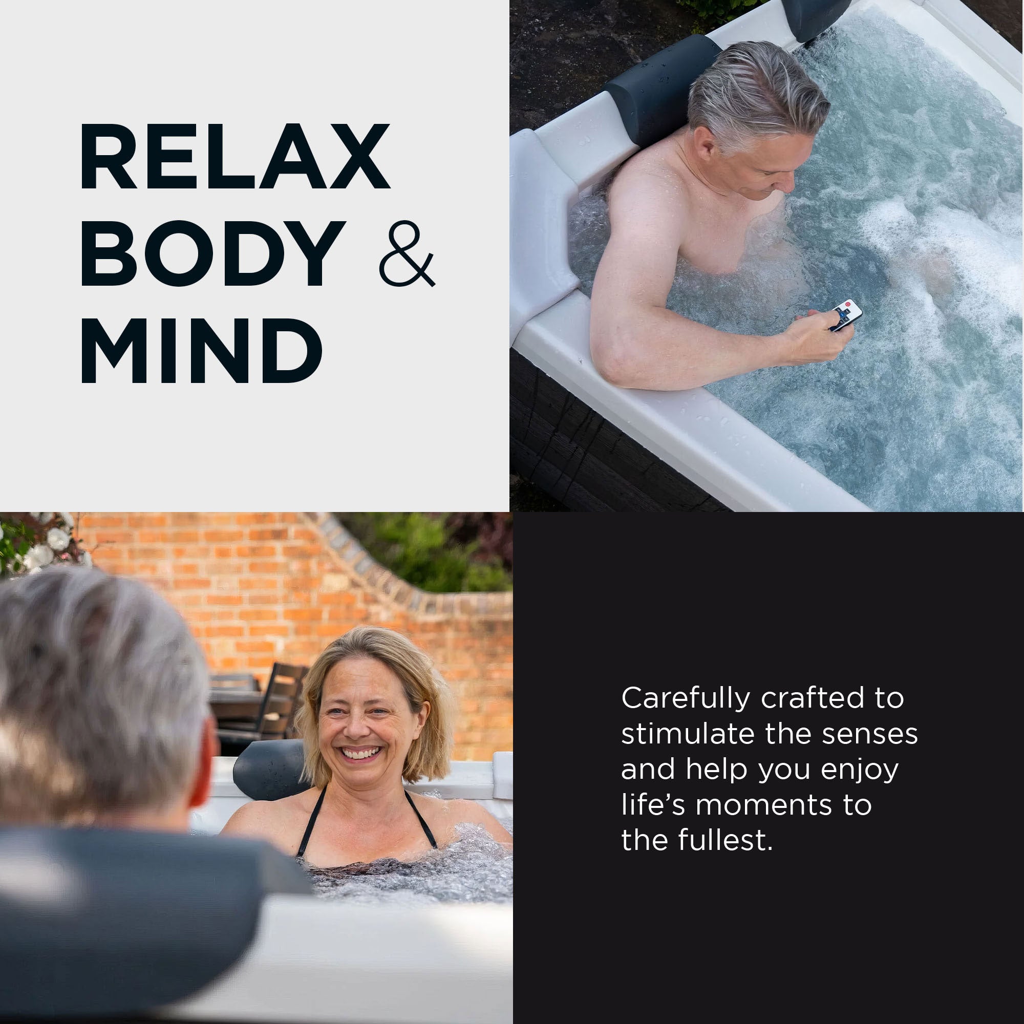 MSpa Oslo 6 Person Squared Hot Tub w/Hydro Massage Jets & LED Strip (Open Box) - VMInnovations
