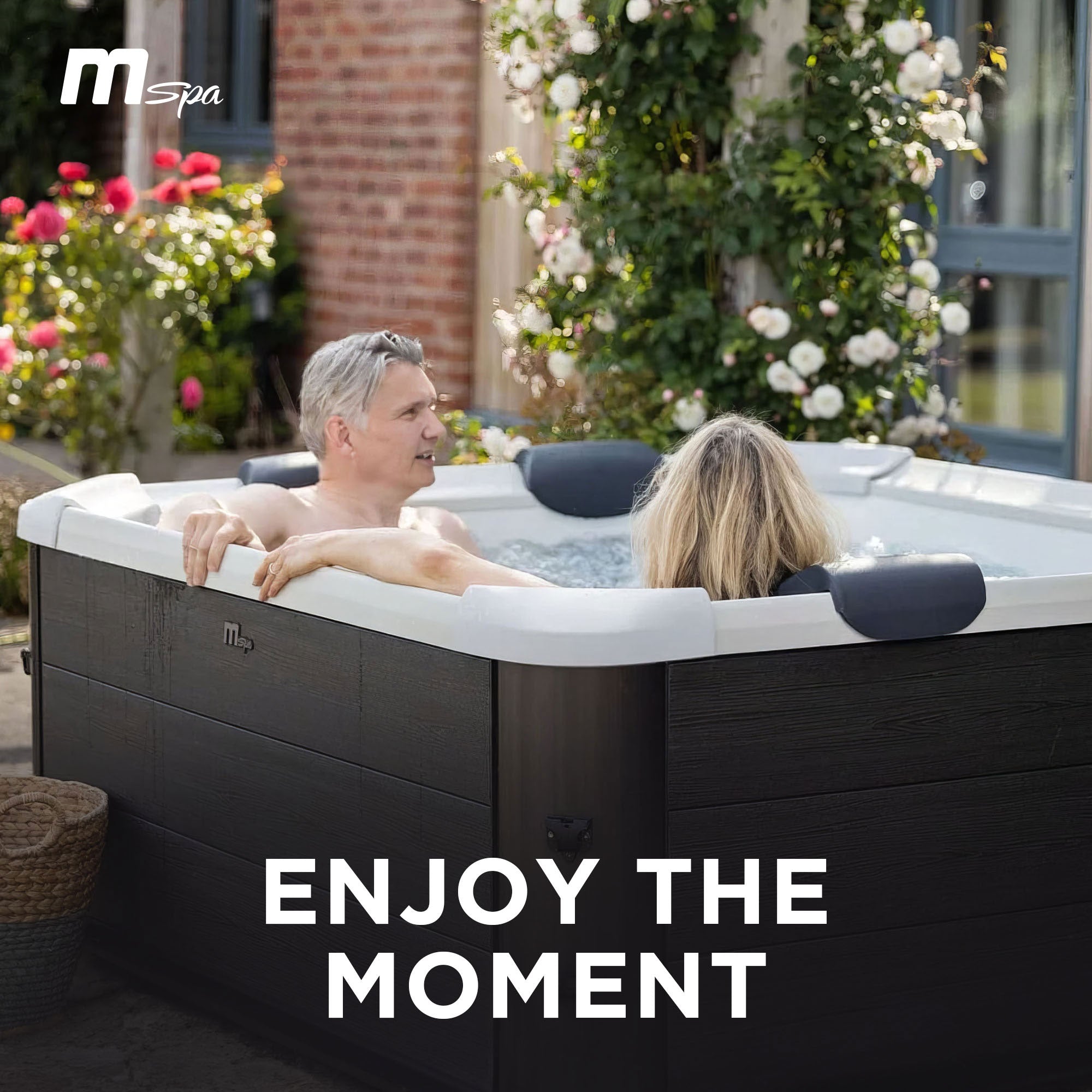 MSpa Oslo 6 Person Squared Hot Tub w/Hydro Massage Jets & LED Strip (Open Box) - VMInnovations