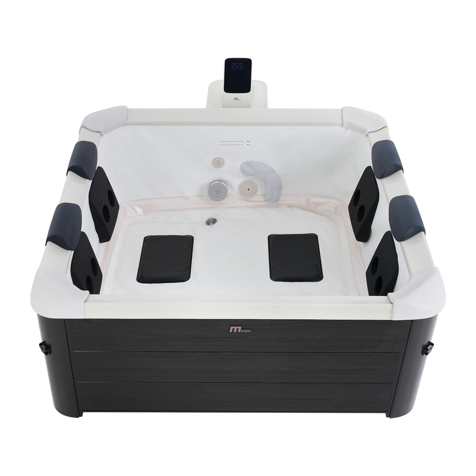 MSpa Oslo 6 Person Squared Hot Tub w/Hydro Massage Jets Plus & LED Strip (Used) - VMInnovations