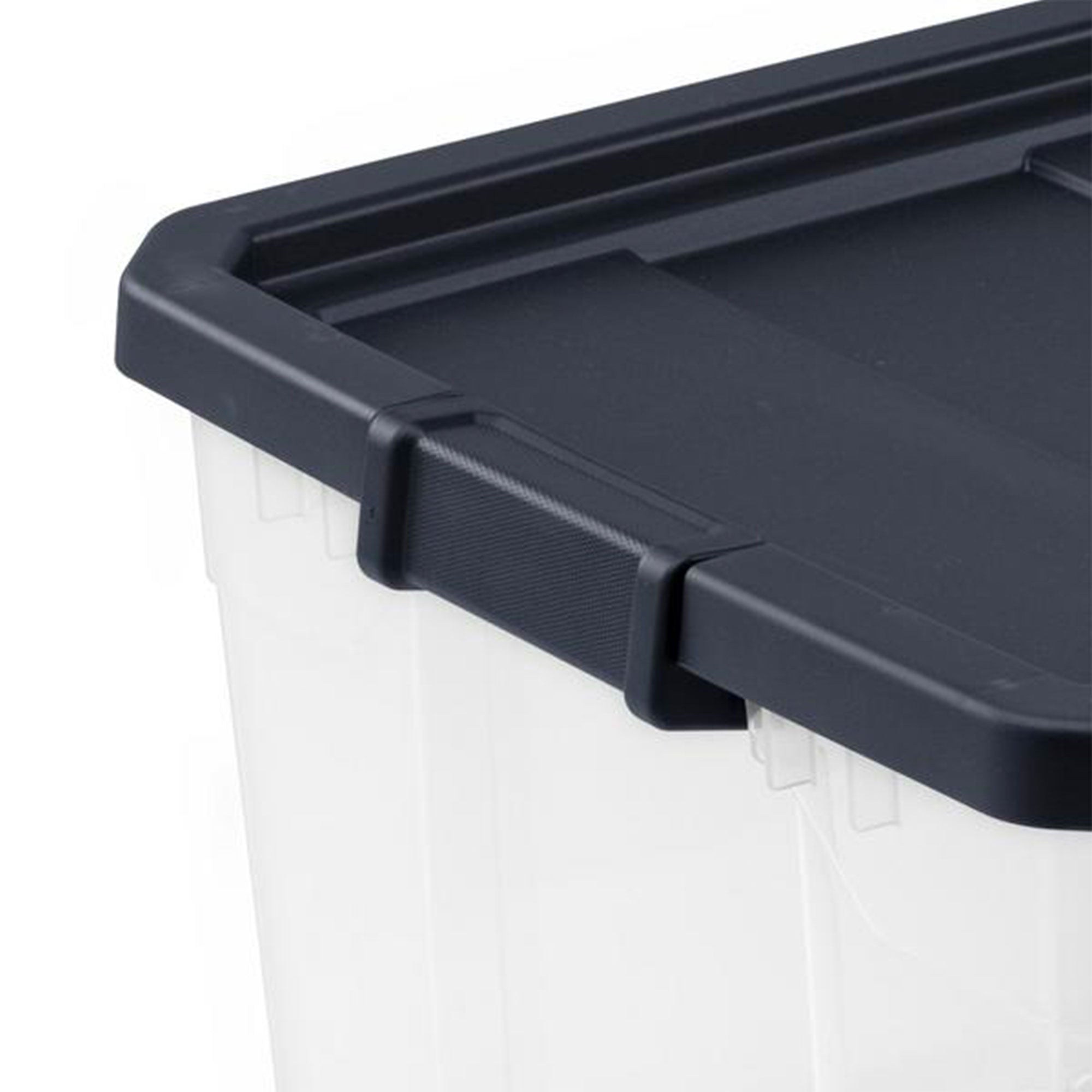 Sterilite 116 Quart Heavy Duty Box Stackable Storage Bin with Latching Lid, Ink - VMInnovations