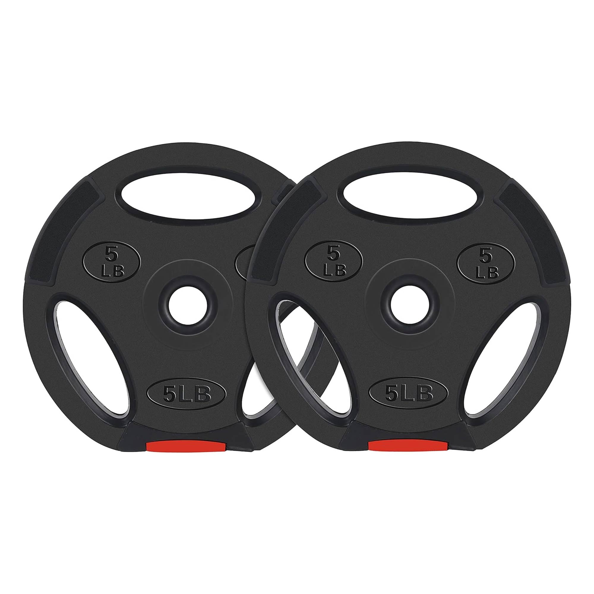 Signature Fitness Standard 5lb Olympic Weight Plate, Black (Set of 2) (Open Box) - VMInnovations
