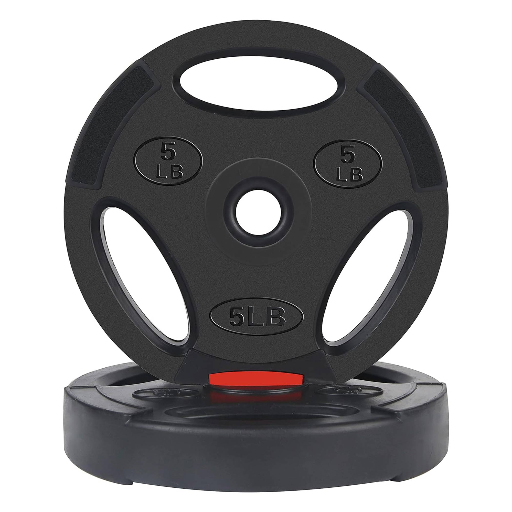 Signature Fitness Standard 5lb Olympic Weight Plate, Black (Set of 2) (Open Box) - VMInnovations