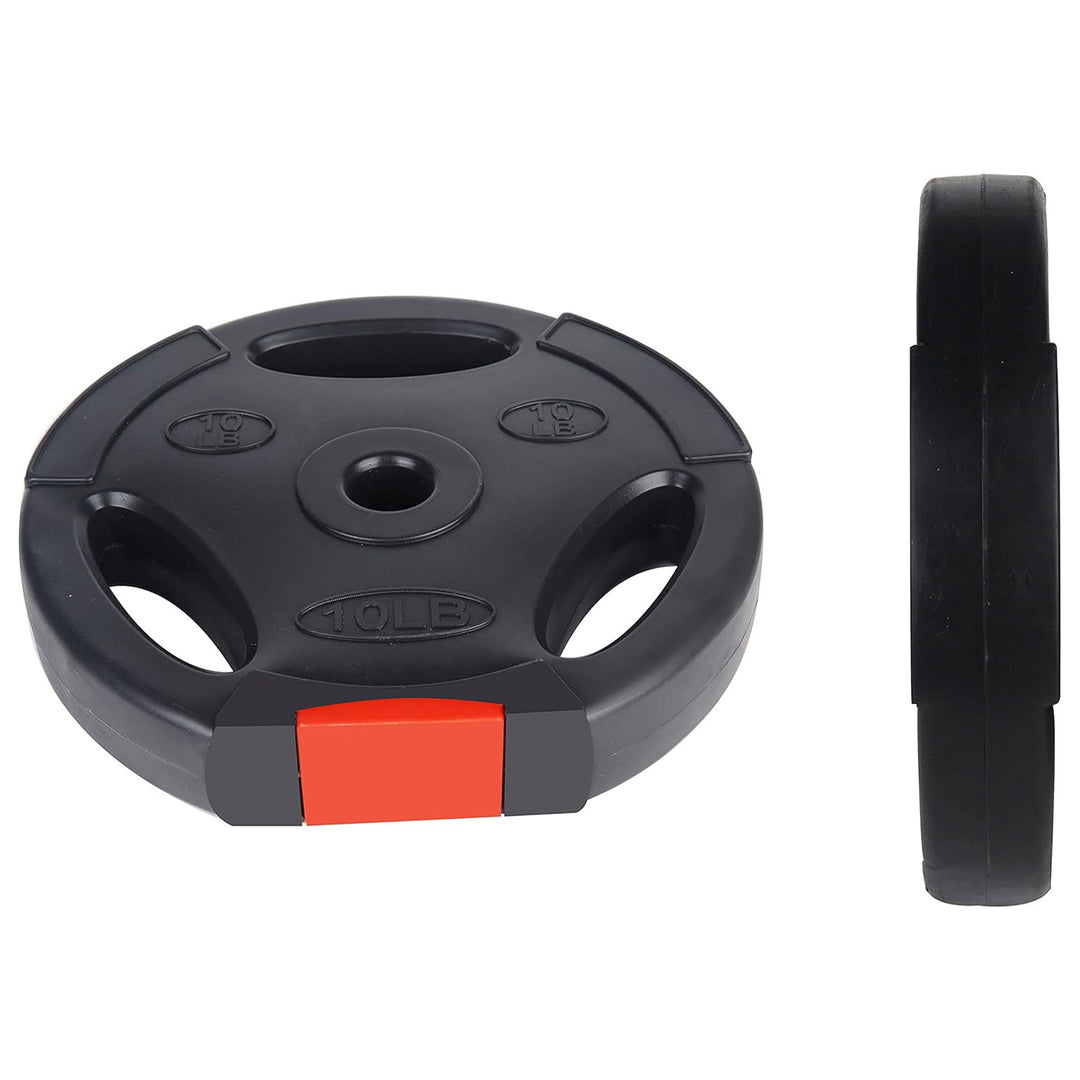 Signature Fitness Standard 10 Pound Coded Olympic Weight Plate, Black (Set of 2) - VMInnovations