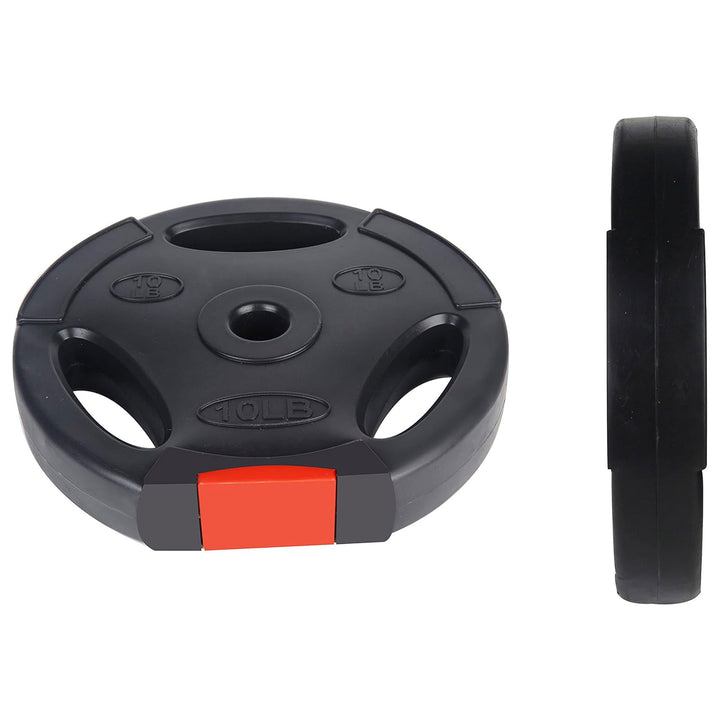 Signature Fitness Standard 10 Pound Coded Olympic Weight Plate, Black (Set of 2) - VMInnovations