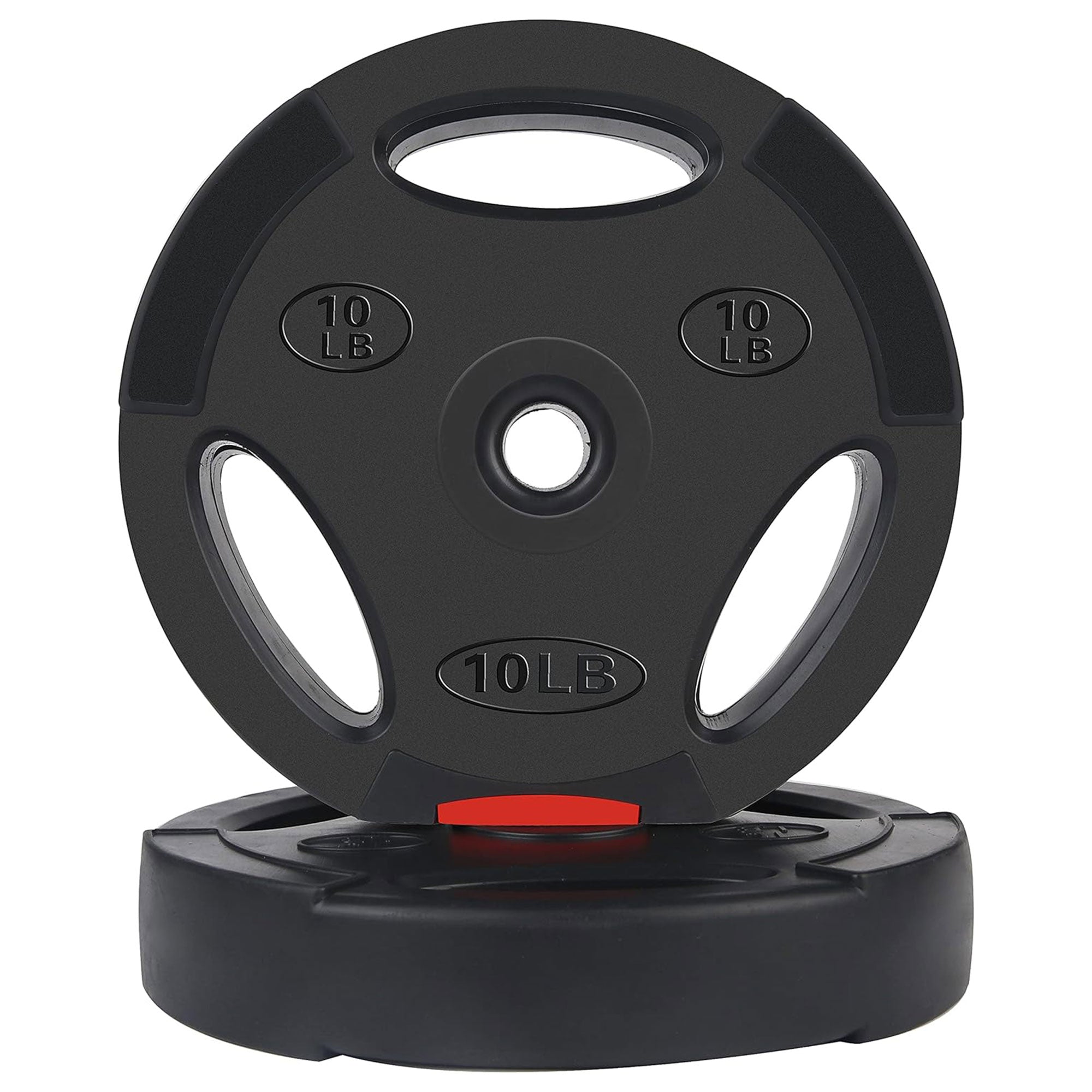 Signature Fitness Standard 10 Pound Coded Olympic Weight Plate, Black (Set of 2) - VMInnovations
