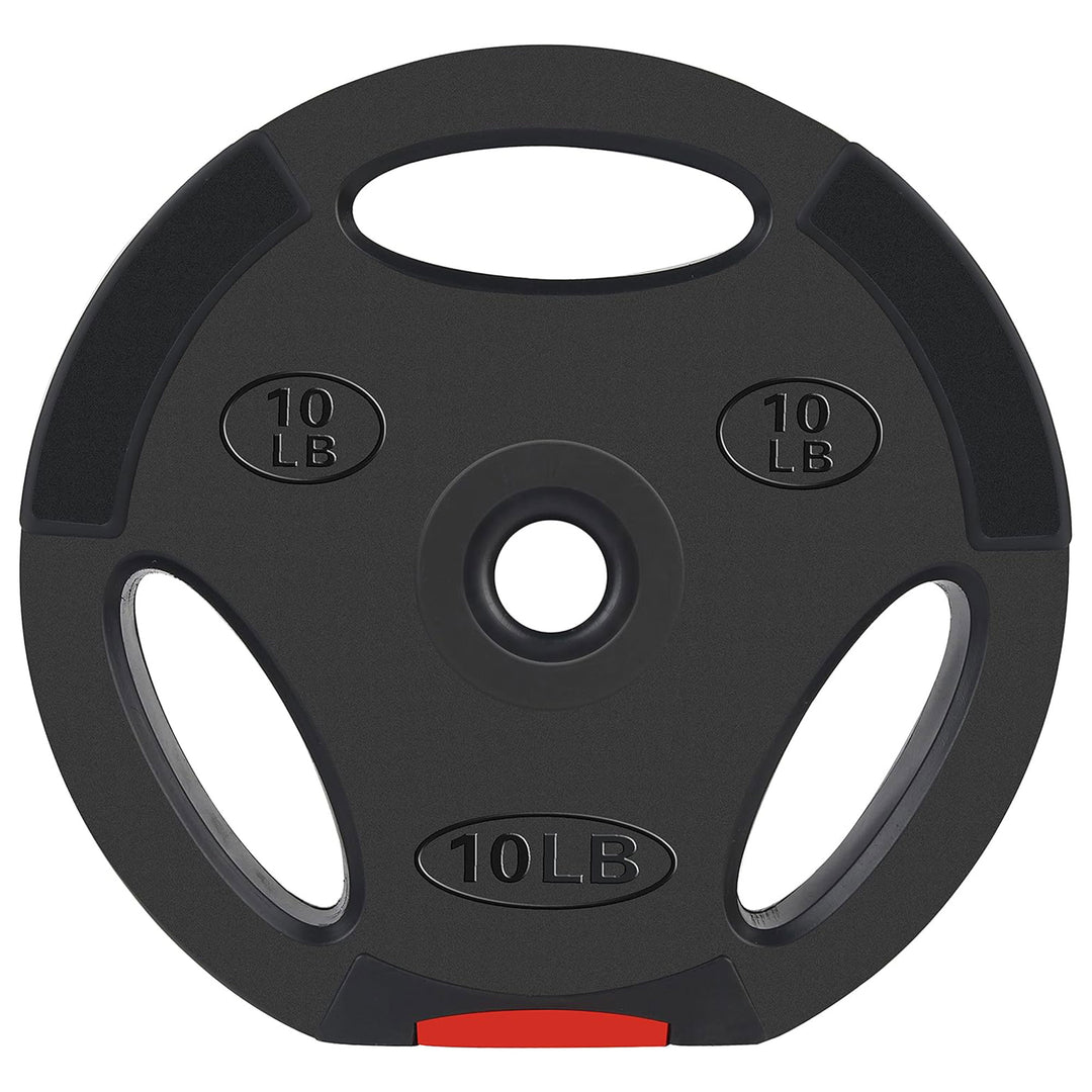 Signature Fitness Standard 10 Pound Coded Olympic Weight Plate, Black (Set of 2) - VMInnovations