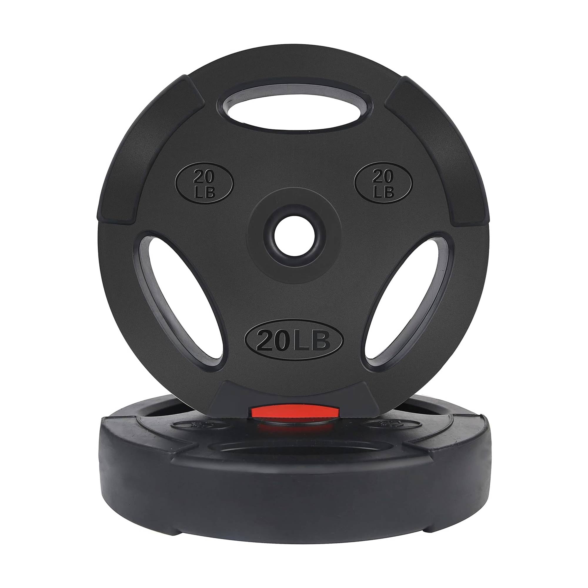 Signature Fitness Standard 20 Pound Coded Olympic Weight Plate, Black (Set of 2) - VMInnovations
