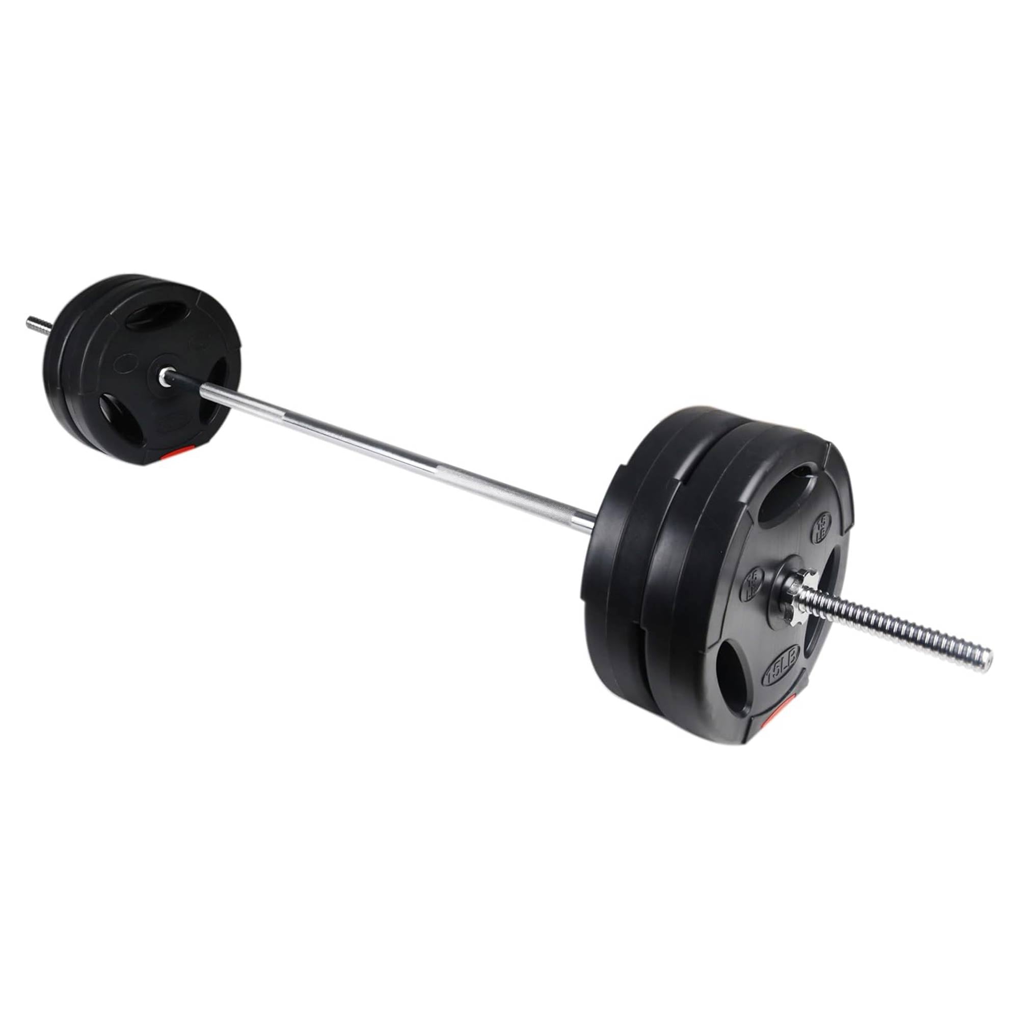 BalanceFrom Standard Coded Olympic Barbell 60 Pound Weight Plate Set (Open Box) - VMInnovations