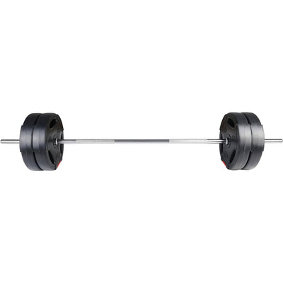 BalanceFrom Standard Coded Olympic Barbell 60 Pound Weight Plate Set, Black