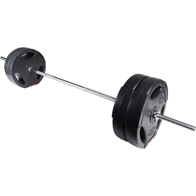 BalanceFrom Standard Coded Olympic Barbell 80 Pound Weight Plate Set, Black