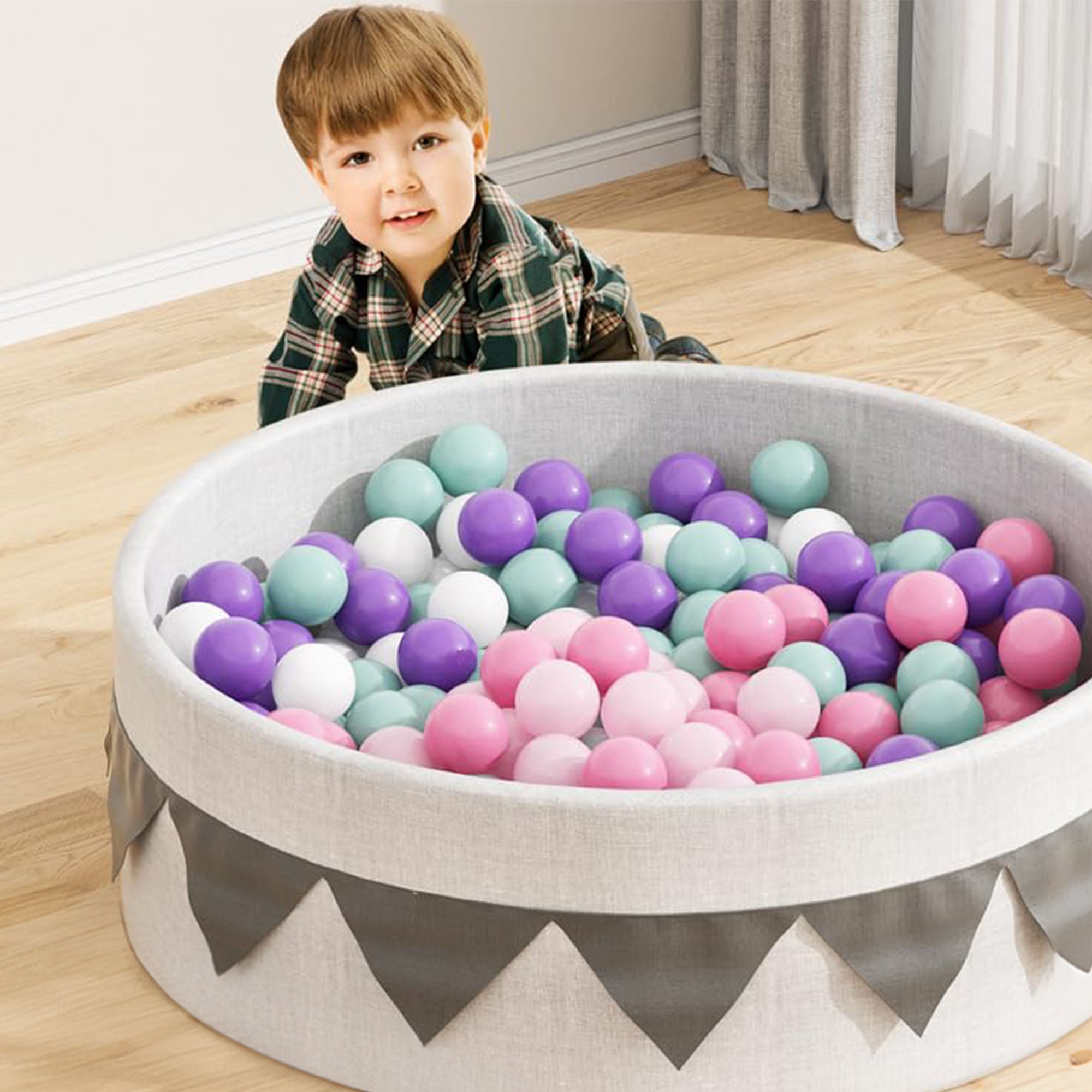 BalanceFrom 2.3" Crush Proof Play Pit Balls w/Storage Bag, 400 Count (Open Box)