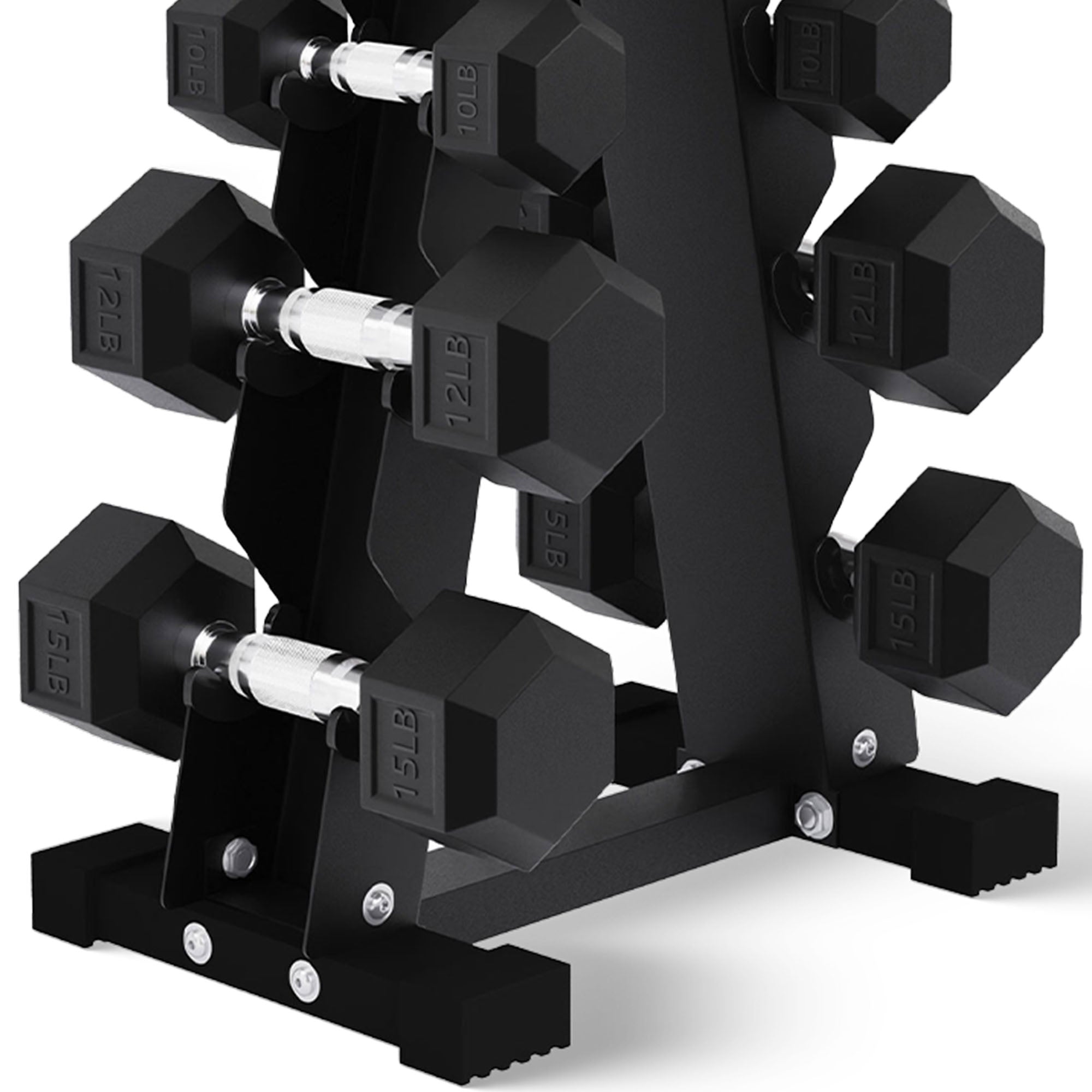 BalanceFrom Alloy Steel Fitness Rubber Encased Hex Dumbbell Set, Black(Open Box) - VMInnovations