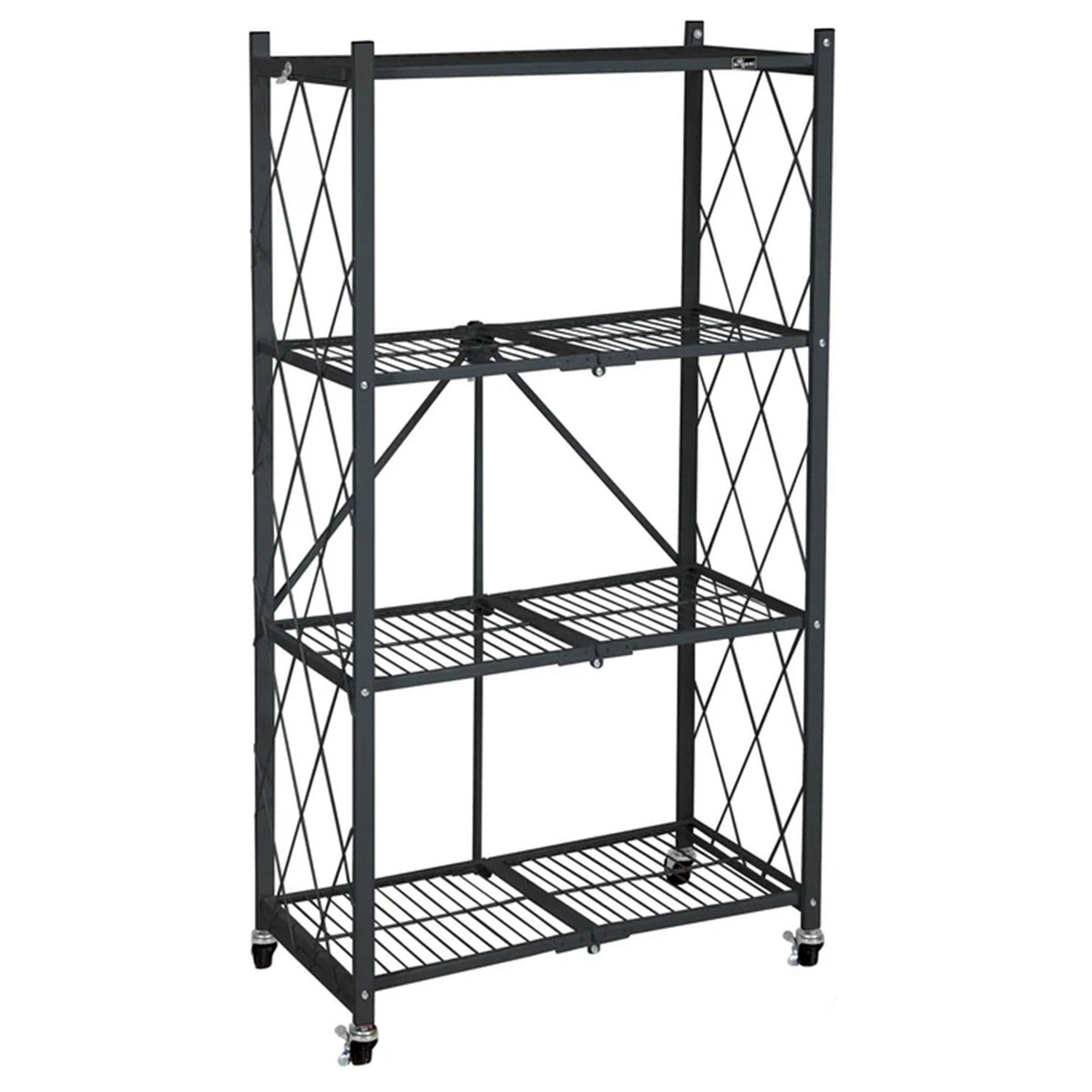 Origami 4 Tier Folding Shelf Garage Shelves Heavy Duty with Wheels