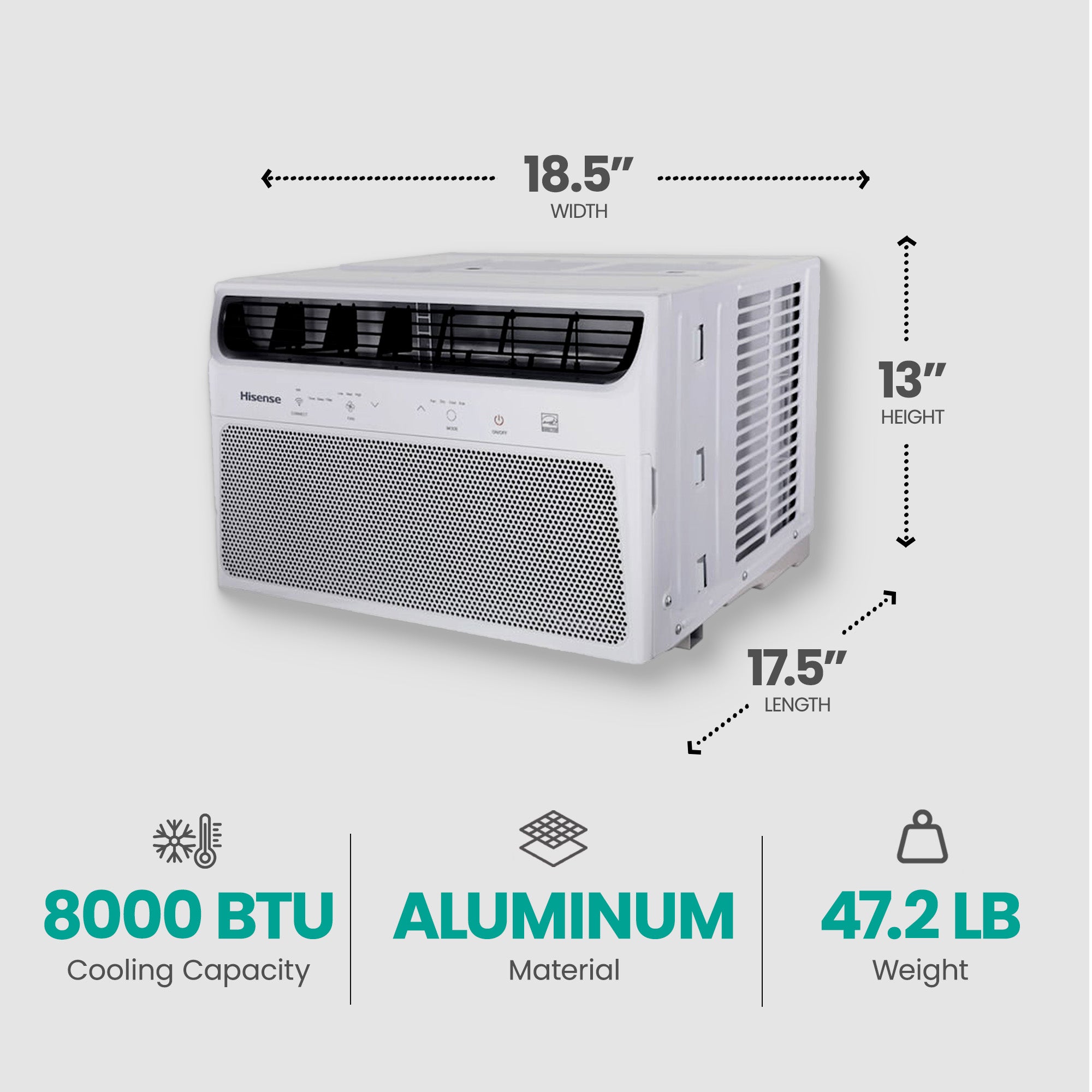 Hisense 8000 BTU Wifi Connected ENERGY STAR Window AC (Refurbished) - VMInnovations