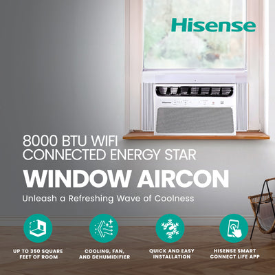 Hisense 8000 BTU Wifi Connected ENERGY STAR Window AC (Refurbished)