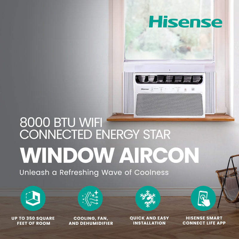 Hisense 8000 BTU Wifi Connected ENERGY STAR Window AC (Refurbished) (Open Box)