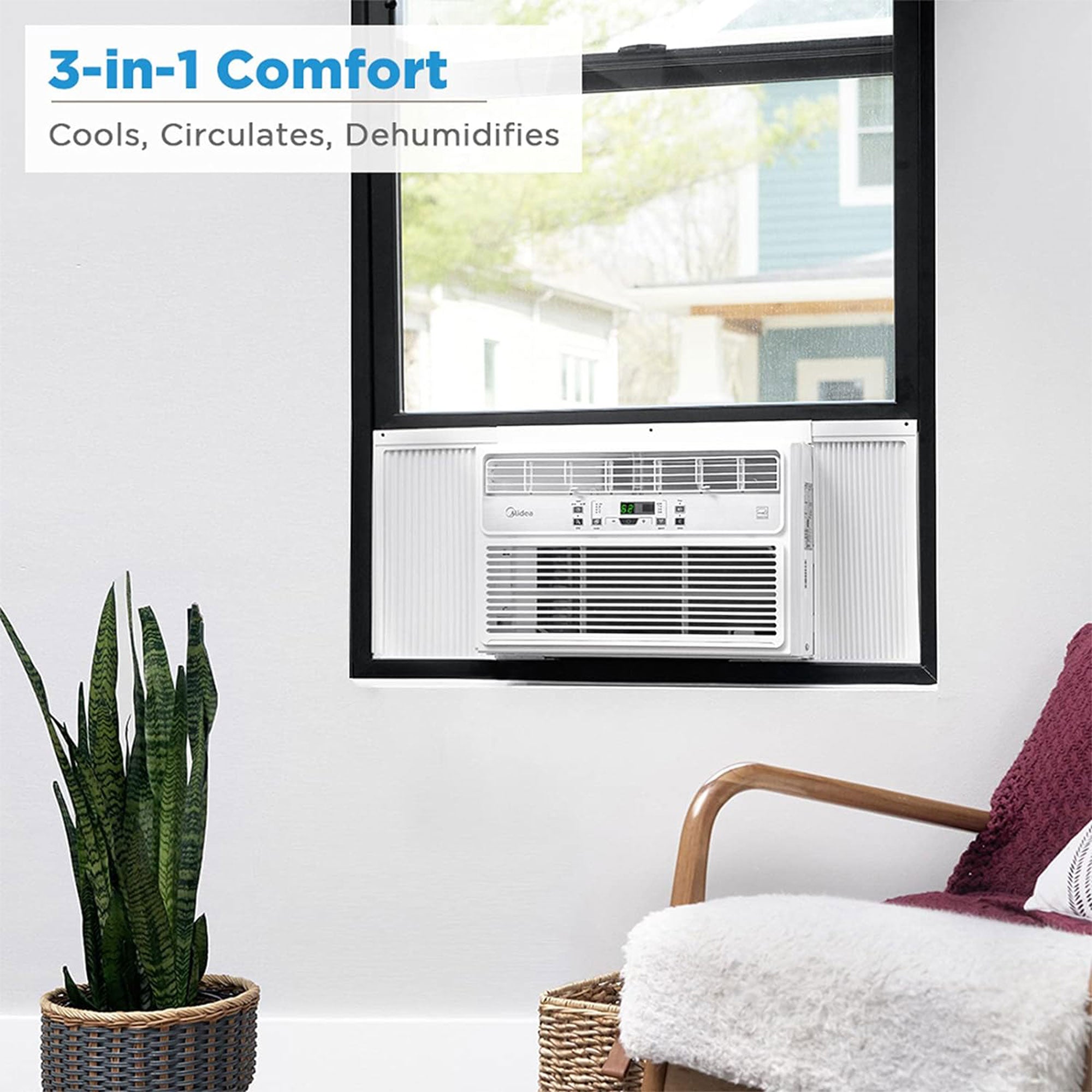 Midea EasyCool 8,000 BTU Window Air Conditioner w/ Remote, Rooms Up To 350 Sq Ft - VMInnovations