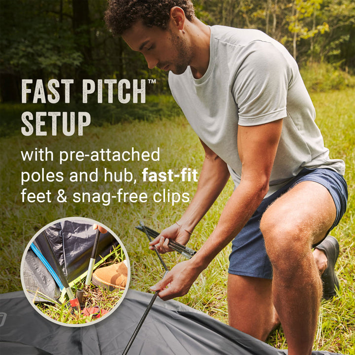 Coleman 4 Person Dark Room Dome Camping Tent with Screen Room, Blue (Used) - VMInnovations