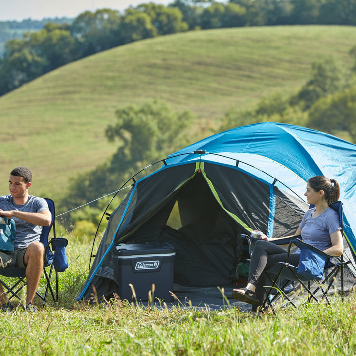 Coleman 4 Person Dark Room Dome Camping Tent with Screen Room, Blue (Used) - VMInnovations