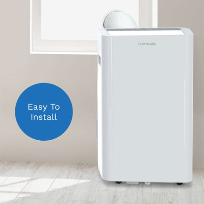 hOmelabs 14000 BTU Air Conditioner with Wheels, Washable Filter & Remote Control