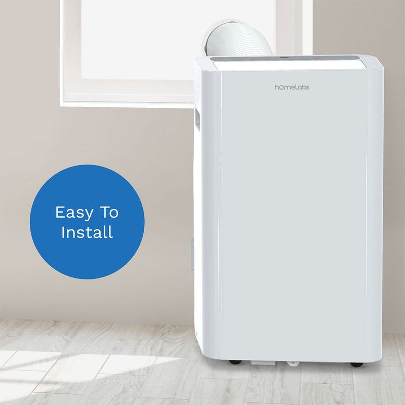 hOmelabs 14000 BTU Air Conditioner with Wheels, Washable Filter & Remote Control