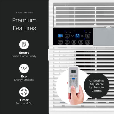 hOmeLabs Window Air Conditioner with Eco Mode, LED Panel, and Remote Control
